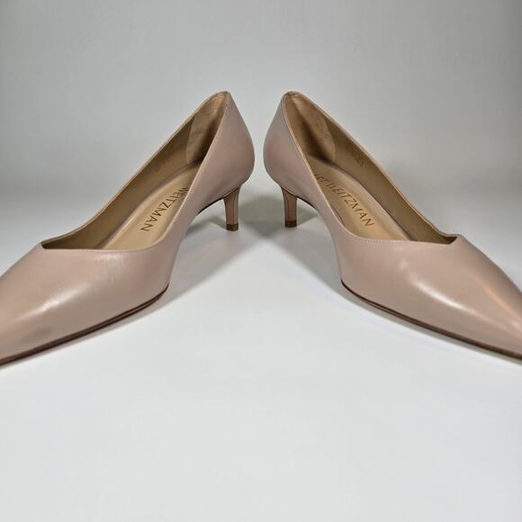 R STUART WEITZMAN Soft Neutral Dusty Pink 50mm Kitten Pumps Heels Women Size 9.5 - Picture 5 of 11